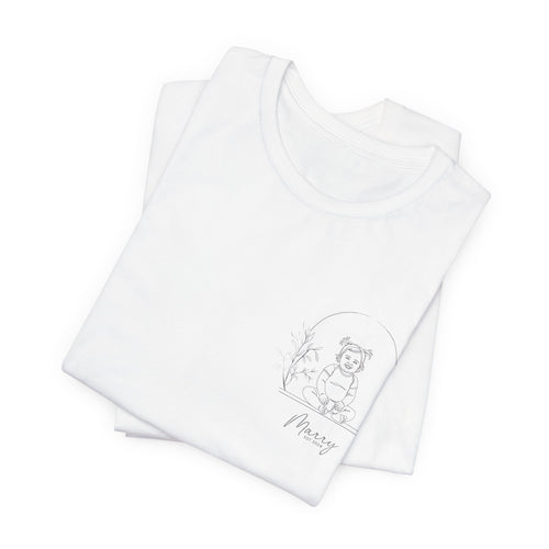 Personalized Baby Girl Line Art T-Shirt — Custom Minimalist Portrait Tee from Your Photo
